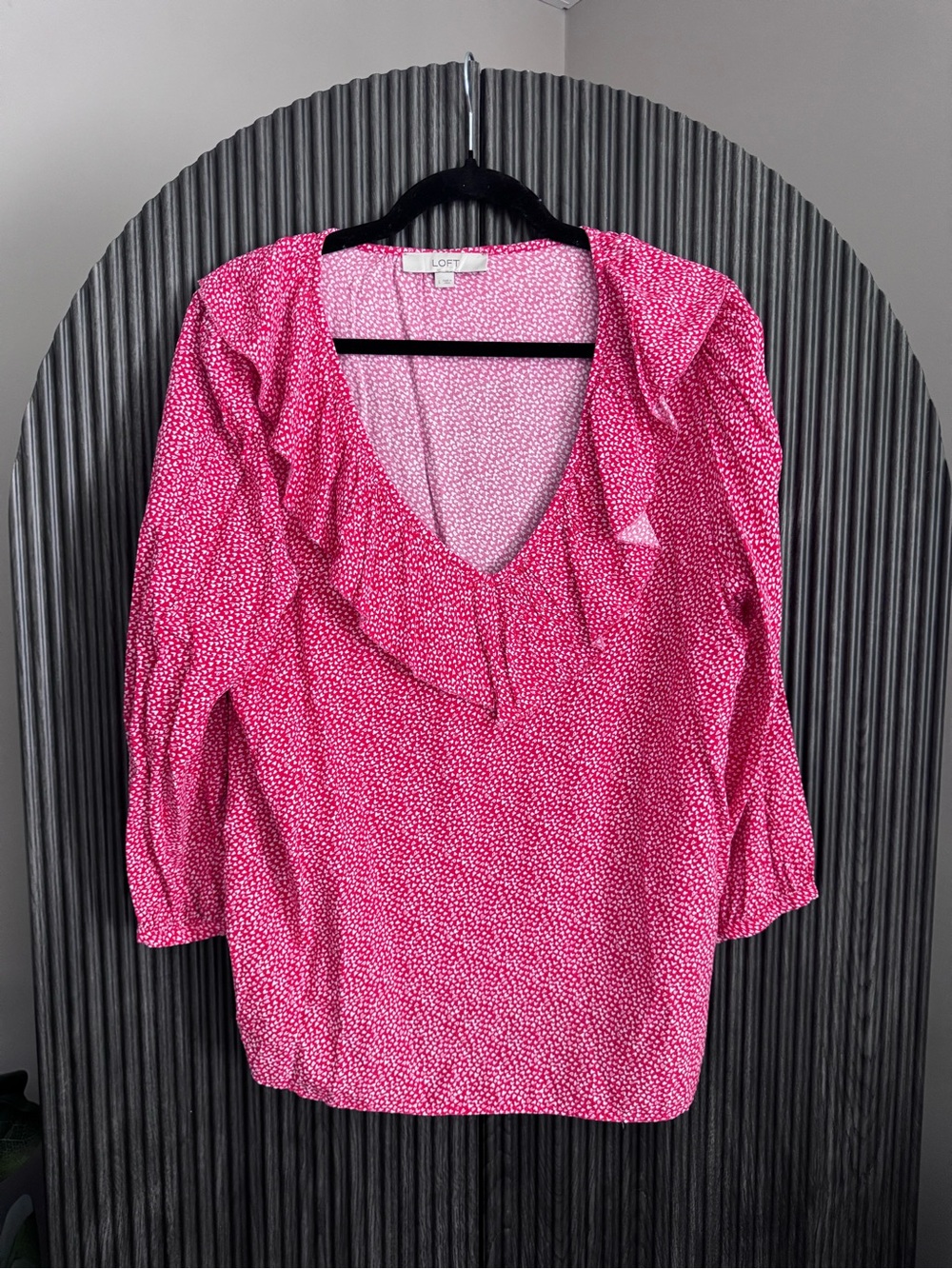 LOFT Ruffle V-Neck Top